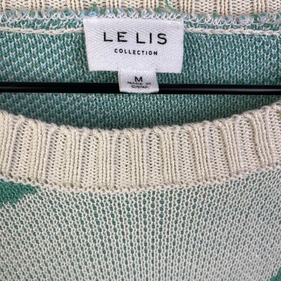 LELIS Womens Sweater The Sadie Swirl Oversized Drop Shoulder Medium Blue Green - Picture 10 of 12